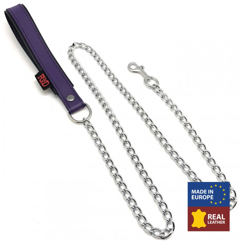 The Red Laisse avec poignée en cuir 1m Violet